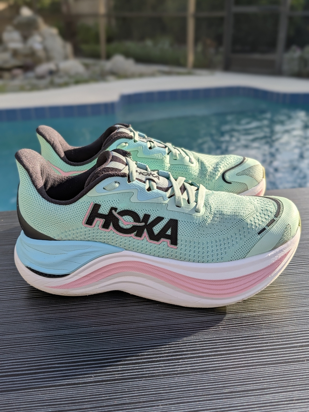 HOKA Skyward X Womens Size 7 Mint Blue Pink Running Shoe 1147912 MSP